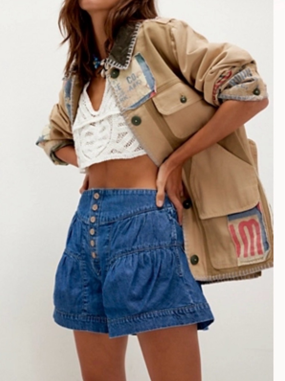 We The Free Fleur Denim Shorts. Size Small